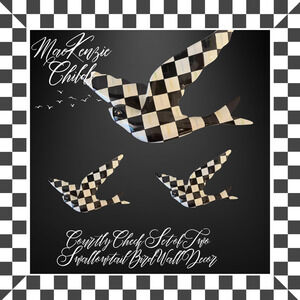 MacKenzie Childs Courtly Check Swallowtail Bird Wall Decor Set of 3